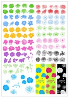 free vector Ink flowers vector line draft
