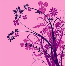free vector Purple flower silhouette vector fashion