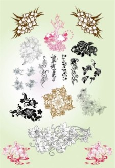 free vector Classical pattern vector flowers