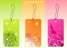 free vector Free Vector Flowered Grunge Labels