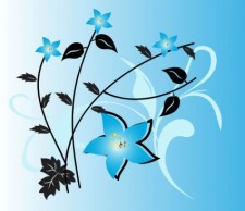 free vector Blue Flowers