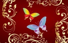 free vector Butterfly Flowers vector