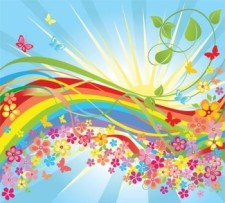 free vector Colorful flower in the world
