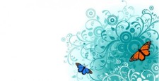 free vector Flowers and Butterfly vector