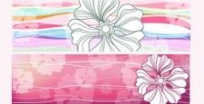 free vector Horizontal flowered banners