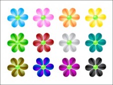 free vector 
								Glass Flowers							