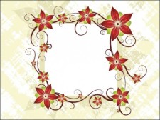 free vector 
								Silk Flower Design Card							