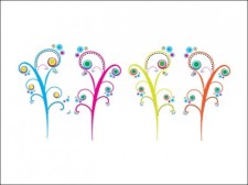 free vector 
								Colorful Swirls							