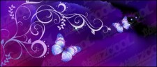 free vector Purple Butterfly Dream background and patterns