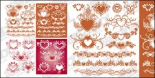 free vector Accommodates a heart-shaped pattern with lace material element vector