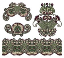 free vector Classic decorative patterns elements 04 vector