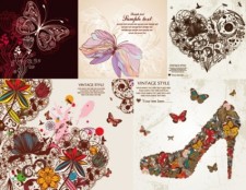 free vector Personality gorgeous butterfly pattern vector