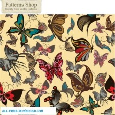 free vector Seamless butterflies repeat pattern
