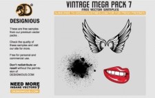 free vector Wings, lips and pattern vector samples