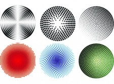 free vector Circular Halftone Patterns