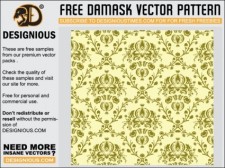 free vector 
								Damask Seamless Pattern							