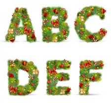 free vector Christmas ornaments composed of letters 01 vector