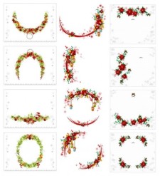 free vector Vector christmas wreath collection