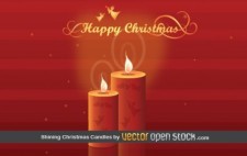 free vector Shining Christmas Candles