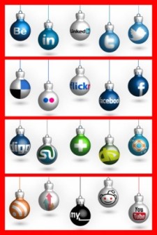 free vector Social Media Christmas Balls