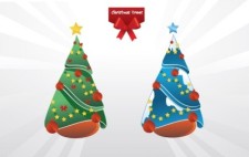 free vector Christmas trees vector