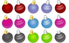 free vector 24 Free Christmas Vector Balls