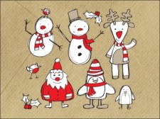 free vector 
								Christmas Sketches							