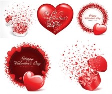 free vector Romantic valentine day cards vector