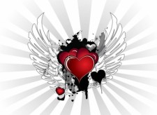 free vector Grunge Valentine Hearts