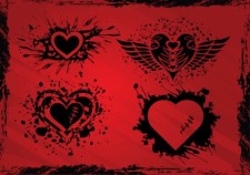 free vector Grunge Hearts