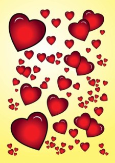 free vector Red Hearts