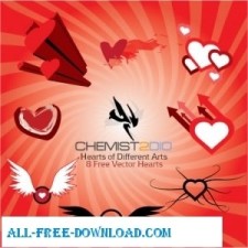 free vector Hearts Of Different Arts