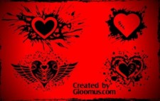 free vector Grunge hearts