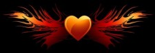 free vector Flaming Heart Wings
