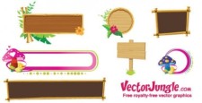 free vector Wood banners and frames free vector