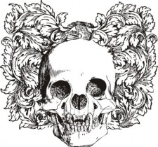 free vector Floral skull vector illustration