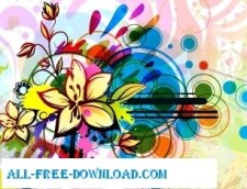 free vector Colorful floral background vector background