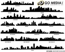 free vector Go media produced vector buildings silhouette