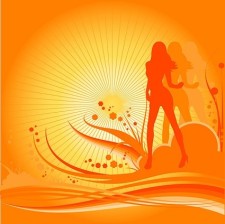 free vector Female dancers silhouette vector with the trend of design elements