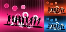 free vector Carnival characters in silhouette vector