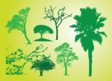free vector Tree Bush Silhouettes