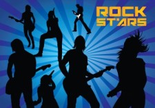 free vector Rock Stars Silhouettes