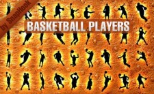 free vector Basketball Players Silhouettes