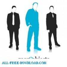 free vector 3 Free Vector Business Silhouettes