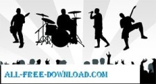 free vector Band Musics Silhouette