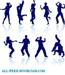 free vector Dancing Silhouette