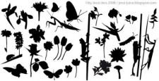 free vector Plant silhouettes vector