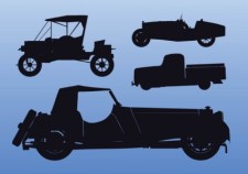 free vector Old Car Silhouettes