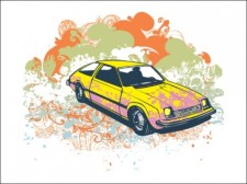 free vector 
								Grunge Retro Car Vector Illustration							