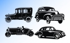 free vector Old car silhouettes